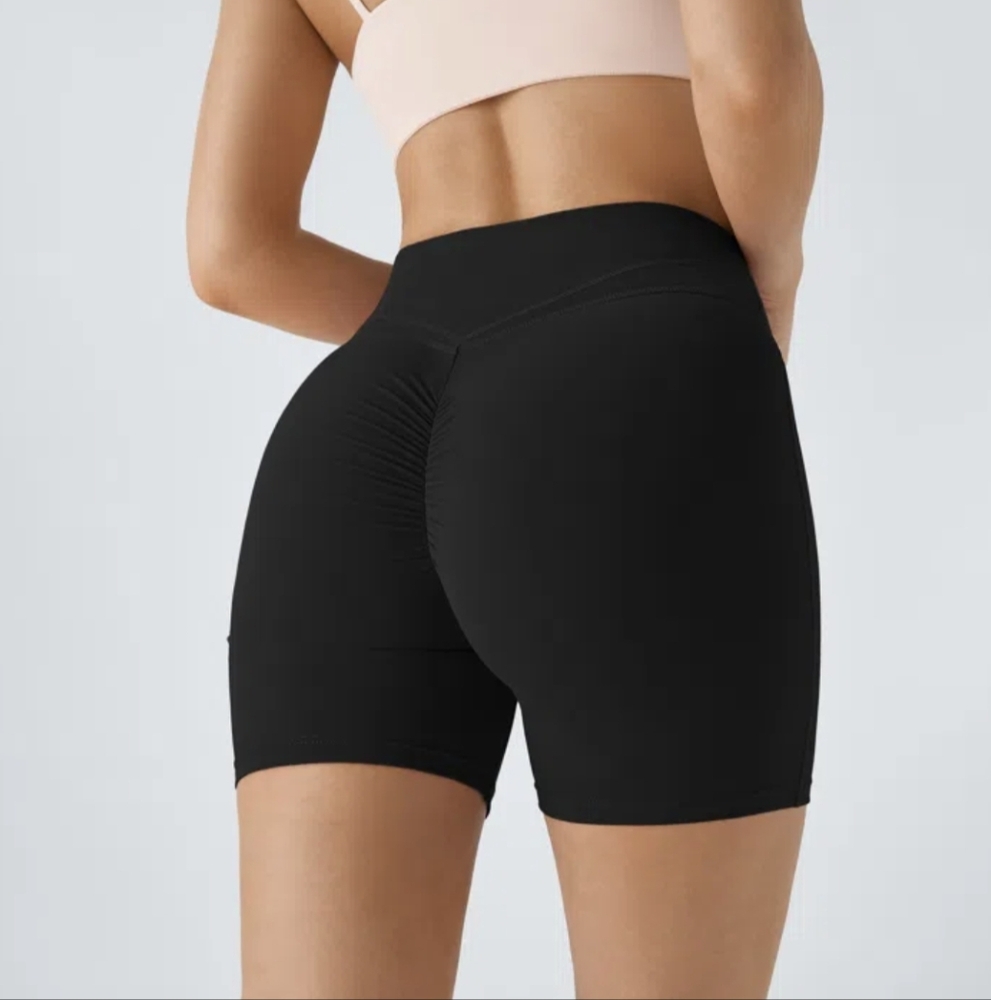 NWT Halara SoftlyZero Plush High Waisted Crossover Ruched Yoga Shorts 5''